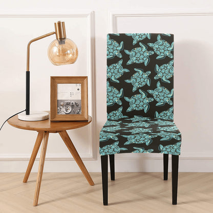 Sea Turtle Print Design LKS302 Dining Chair Slipcover
