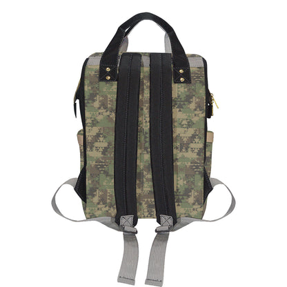 Camouflage Aztec Green Army Print Diaper Bag Backpack