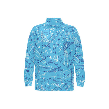 Math Pattern Print Design 02 Long Sleeve Polo Shirt For Men's