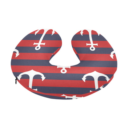 Nautical Pattern Print Design A05 U-Shaped Travel Neck Pillow