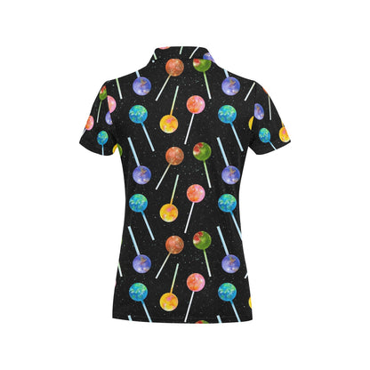 Lollipop Pattern Print Design LL04 Women's Polo Shirt
