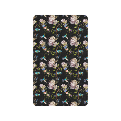 Hummingbird Flower Themed Print Rubber Doormat