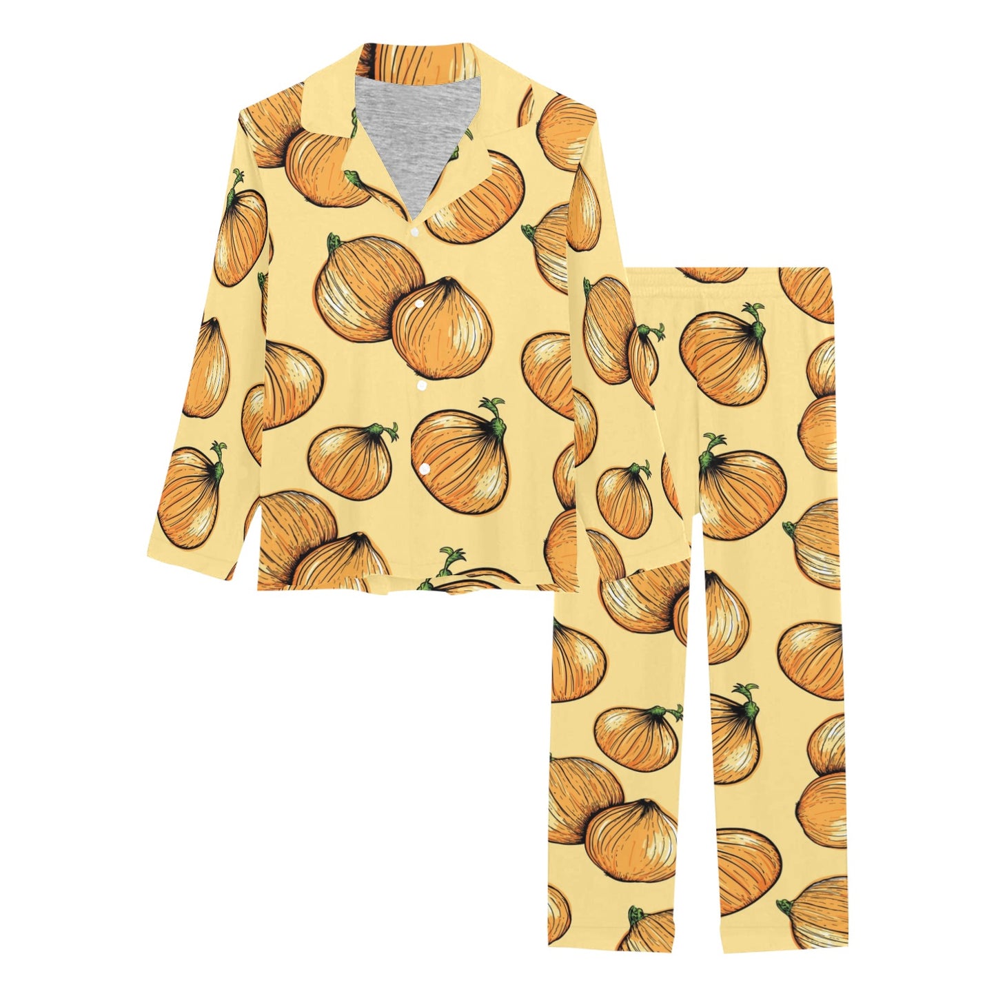 Onion Pattern Print Design A04 Women's Long Pajama Set
