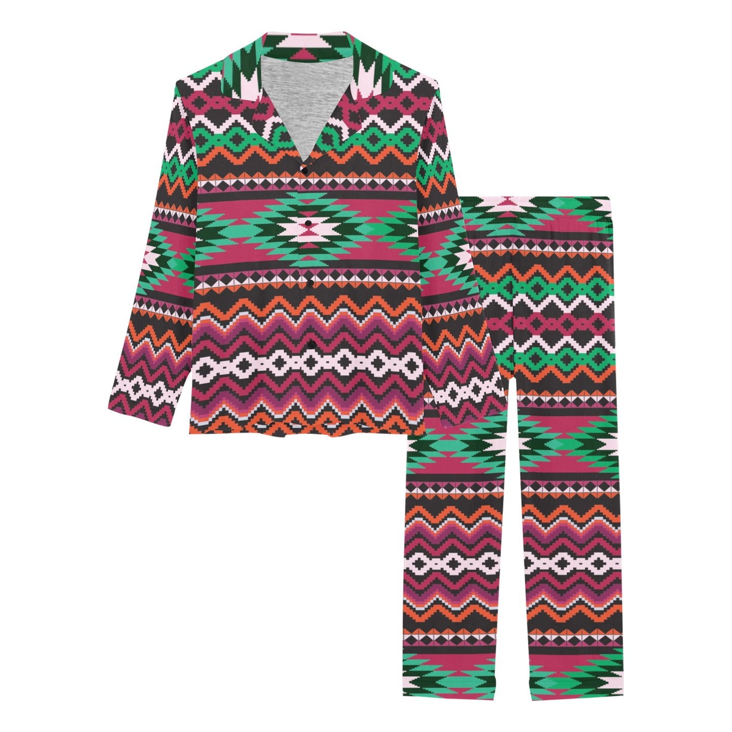 Mexican Pattern Print Design 01 Women's Long Pajama Set