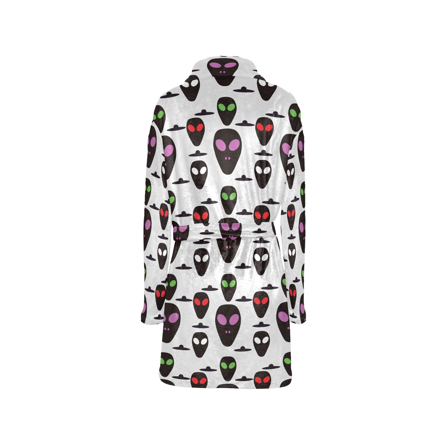 Alien Pattern Print Design 06 Women's Fleece Robe