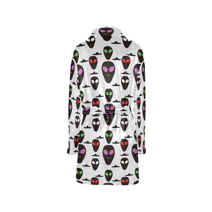 Alien Pattern Print Design 06 Women's Fleece Robe