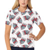 Accordion Pattern Print Design 03 Women's Polo Shirt