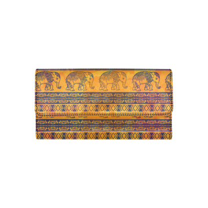 Elephant Aztec Women's Trifold Wallet