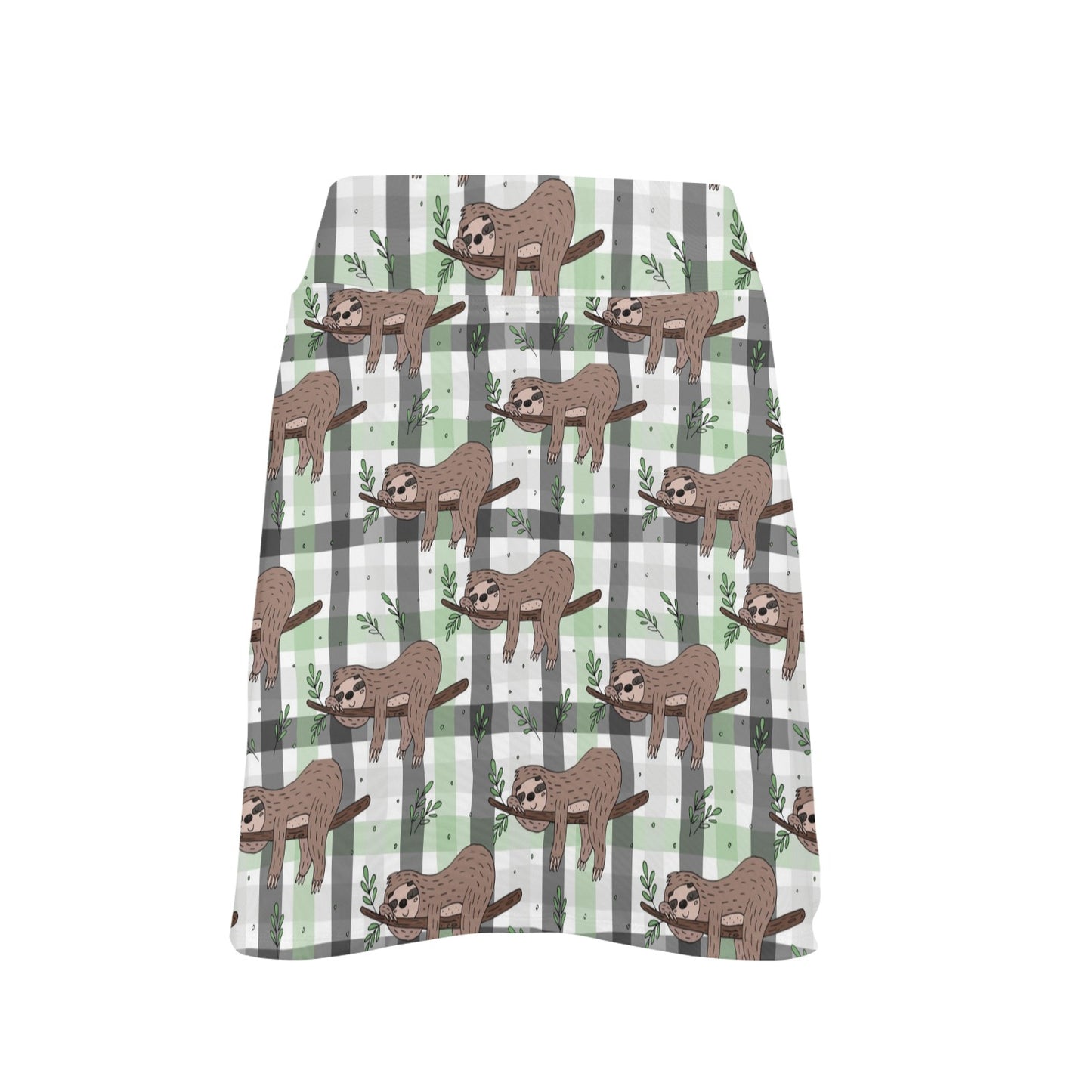 Sloth Print Design LKS301 17" Golf & Pickleball Skort with Pockets