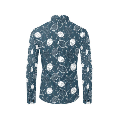 Sea Turtle Print Design LKS3015 Men's Long Sleeve Dress Shirt