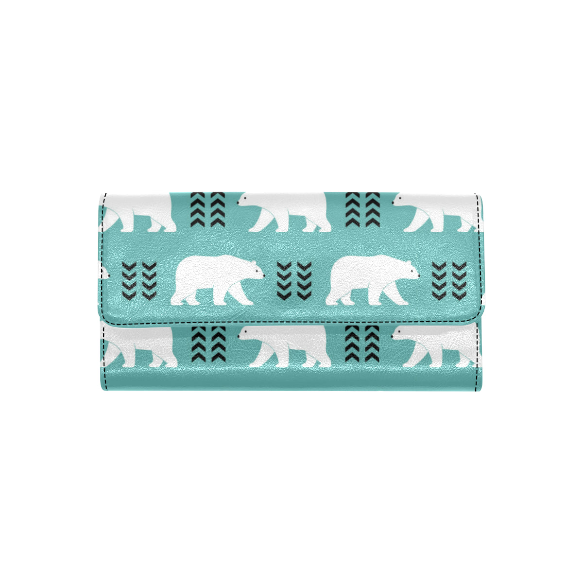 Polar Bear Pattern Print Design A05 Women's Trifold Wallet