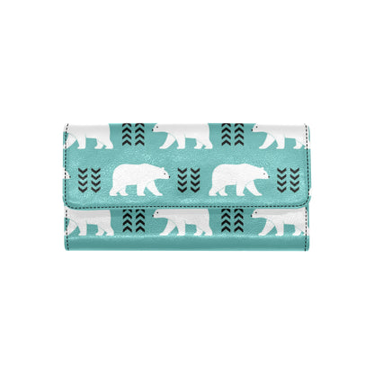 Polar Bear Pattern Print Design A05 Women's Trifold Wallet