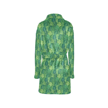 Cabbage Pattern Print Design 02 Women's Fleece Robe