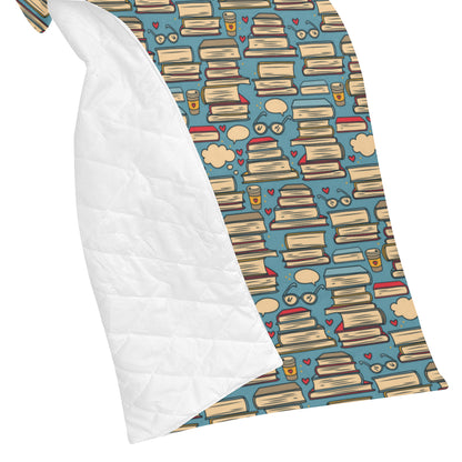 Book Pattern Print Design 03 Premium Quilt