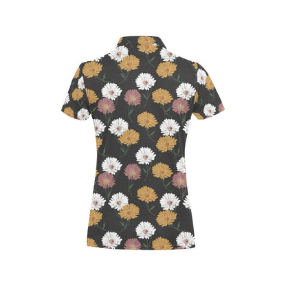 Daisy Pattern Print Design DS04 Women's Polo Shirt