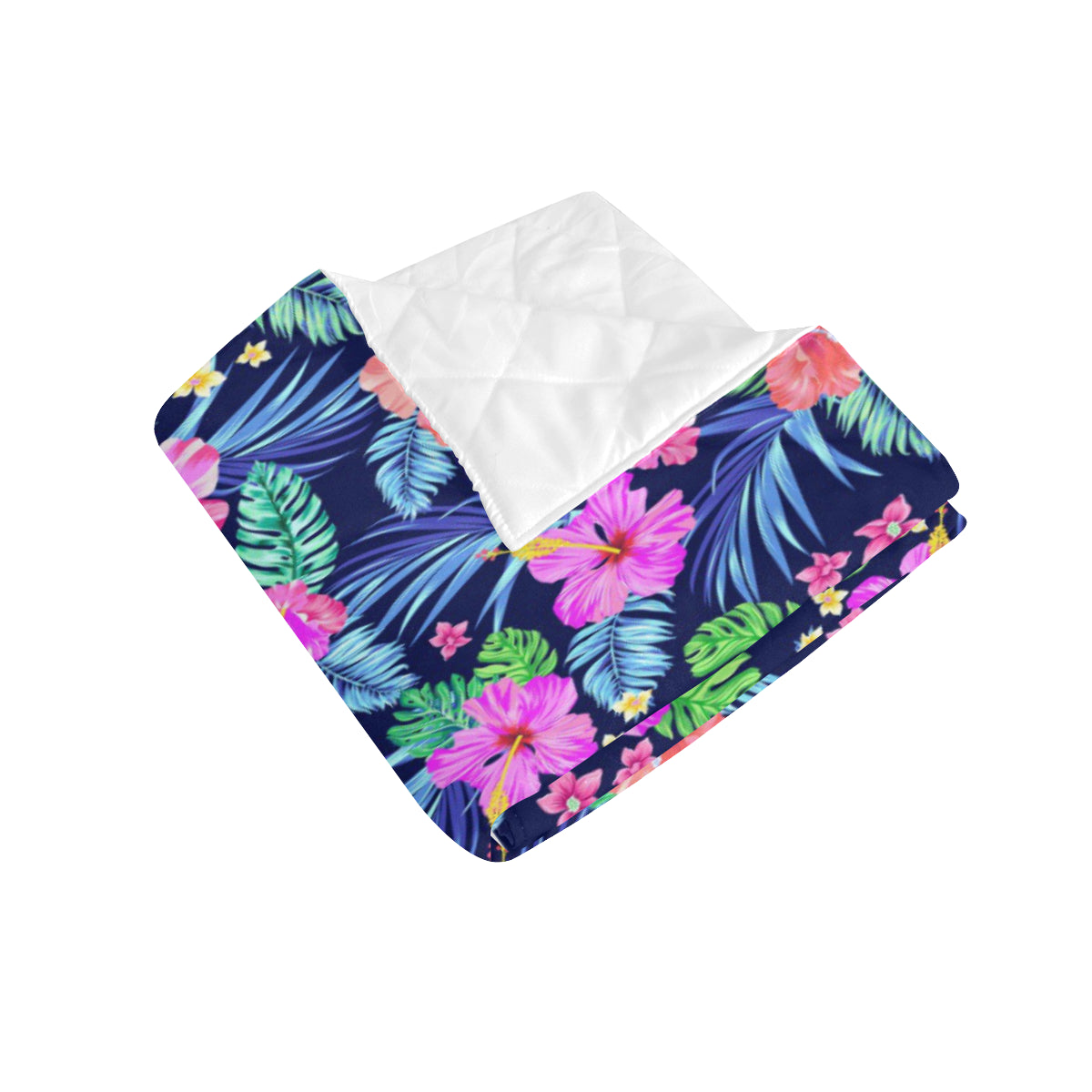 Neon Hibiscus Pattern Print Design HB016 Premium Quilt