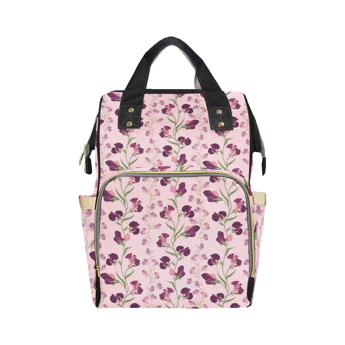 Peony Pattern Print Design PE09 Diaper Bag Backpack