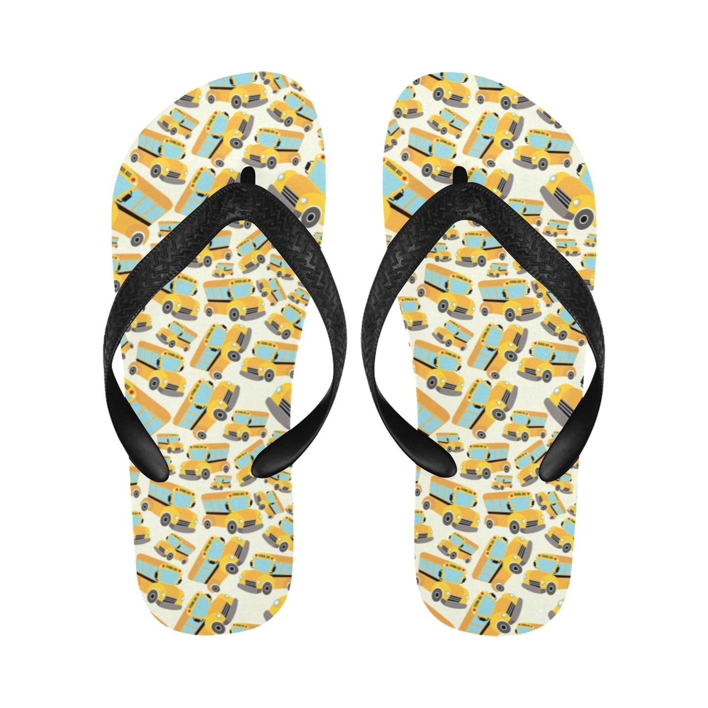 School Bus Print Design LKS301 Flip Flops