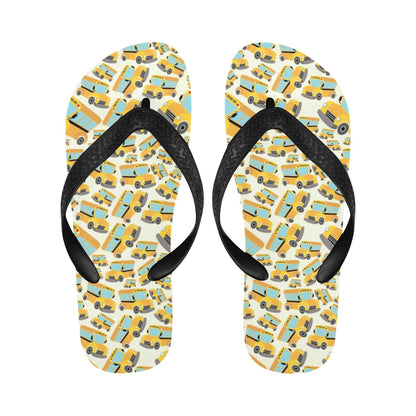 School Bus Print Design LKS301 Flip Flops
