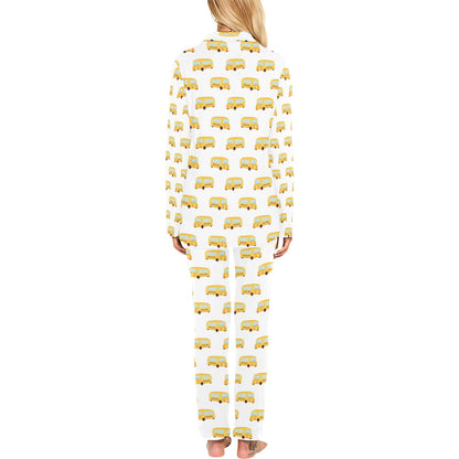 School Bus Print Design LKS306 Women's Long Pajama Set