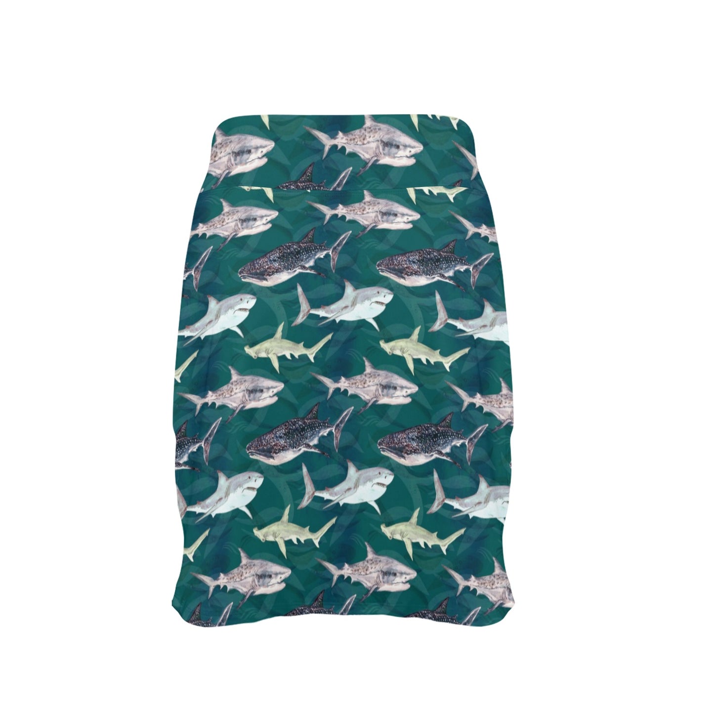 Shark Style Print 17" Golf & Pickleball Skort with Pockets