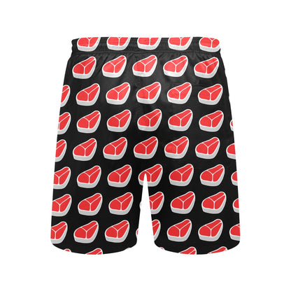 Steak Print Design LKS303 Men's Swim Trunks Beach Shorts