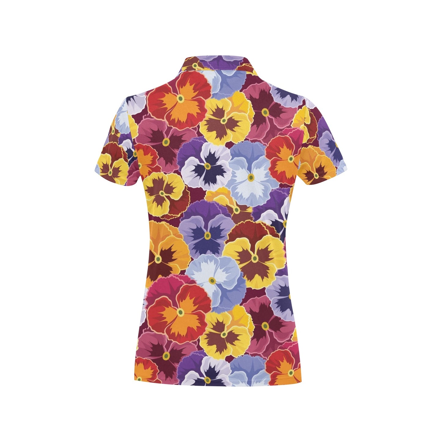 Pansy Pattern Print Design PS01 Women's Polo Shirt