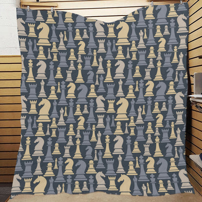 Chess Pattern Print Design 04 Premium Quilt