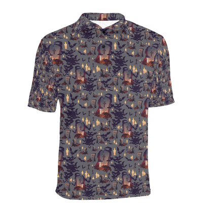 Creepy Graveyard Print Design LKS301 Men Polo Shirt