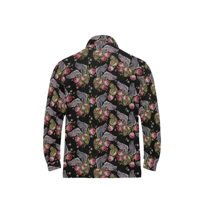 Angel Wings Pattern Print Design 06 Long Sleeve Polo Shirt For Men's