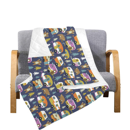 Camper Pattern Print Design 04 Premium Quilt