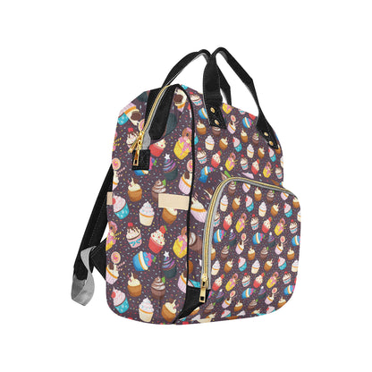 Cupcakes Party Print Pattern Diaper Bag Backpack