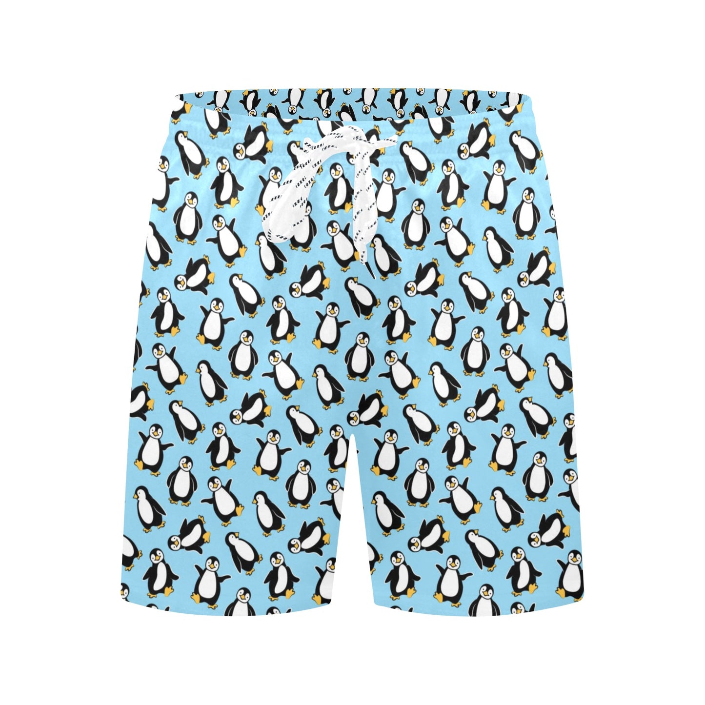 Penguin Happy Print Men's Swim Trunks Beach Shorts
