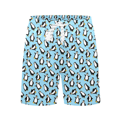 Penguin Happy Print Men's Swim Trunks Beach Shorts