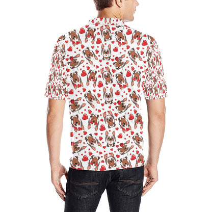Silky Terriers Heart Print Design LKS302 Men Polo Shirt