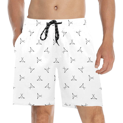 Hockey Print Design LKS304 Men's Swim Trunks Beach Shorts