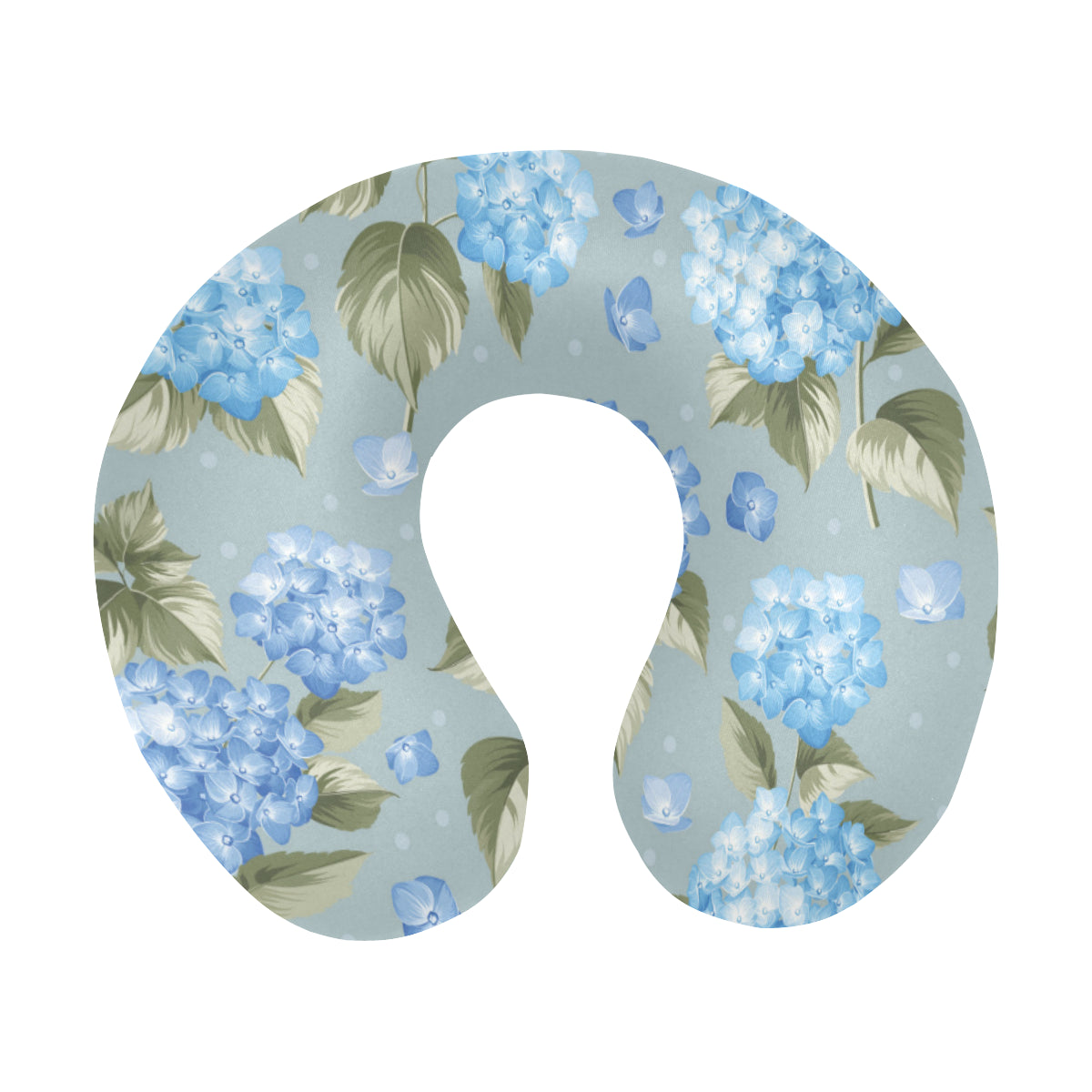 Hydrangea Pattern Print Design 01 U-Shaped Travel Neck Pillow