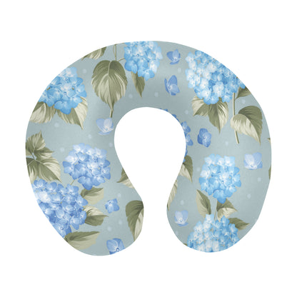 Hydrangea Pattern Print Design 01 U-Shaped Travel Neck Pillow