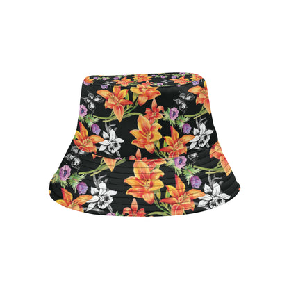Tropical Flower Pattern Print Design TF02 Unisex Bucket Hat