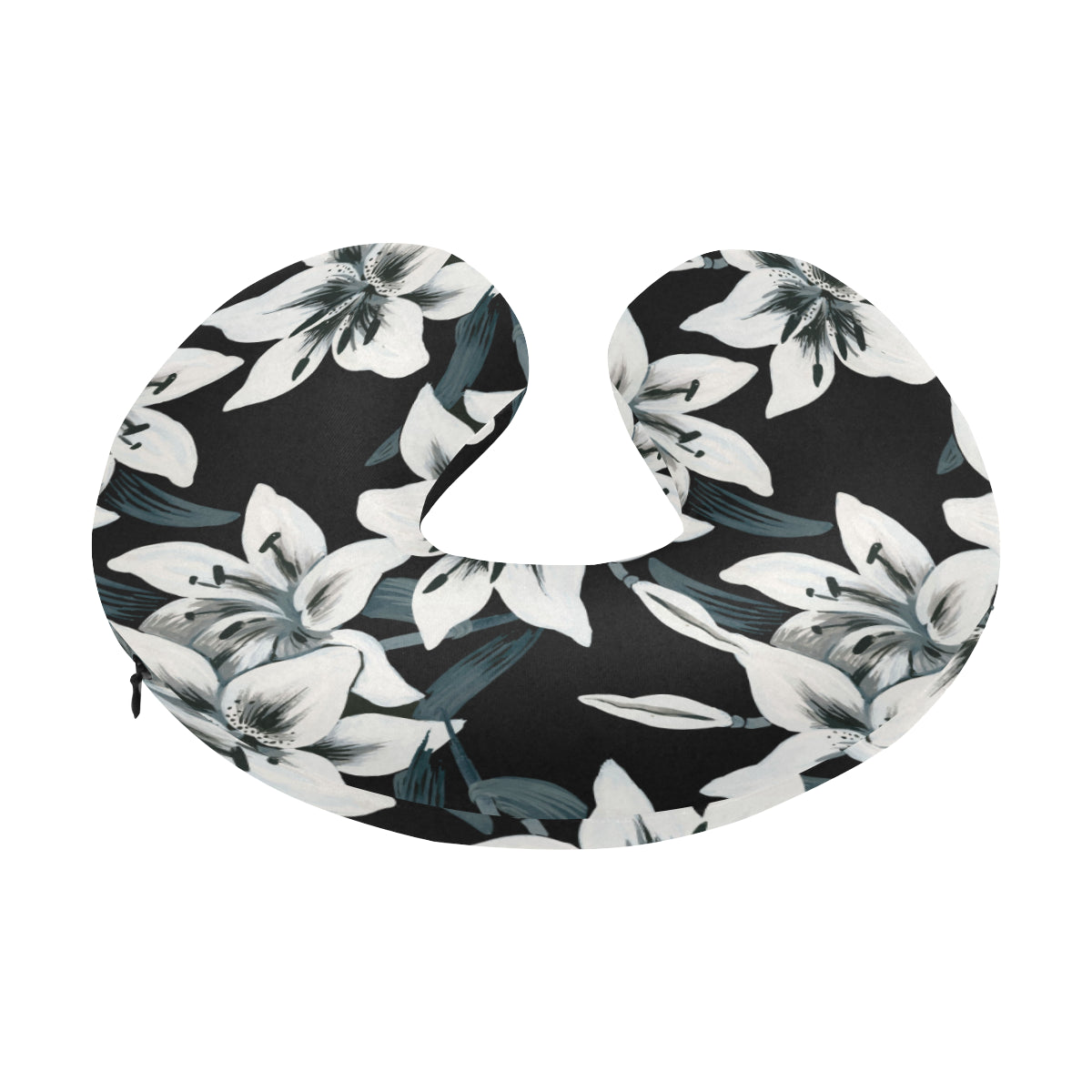 Lily Pattern Print Design 03 U-Shaped Travel Neck Pillow