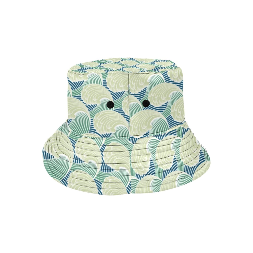 Wave Japan Style Print Design LKS302 Unisex Bucket Hat