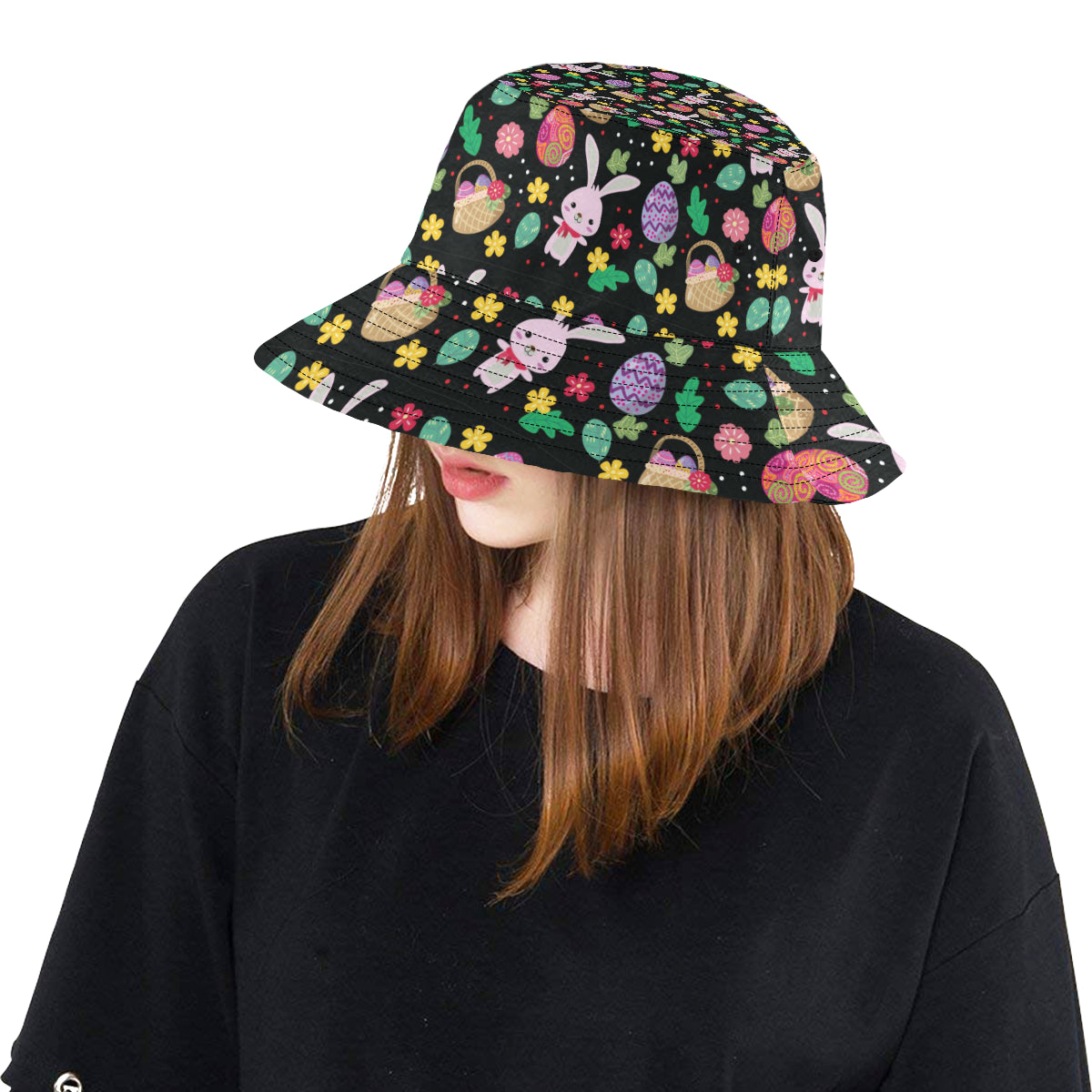Easter Eggs Pattern Print Design RB05 Unisex Bucket Hat