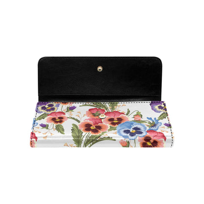 Pansy Pattern Print Design PS06 Women's Trifold Wallet