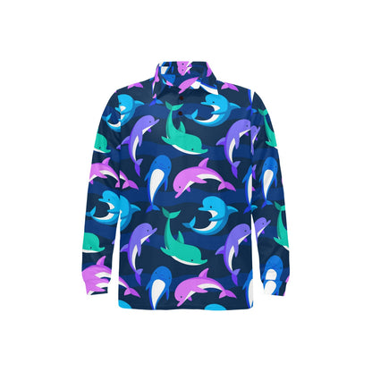 Dolphin Baby Long Sleeve Polo Shirt For Men's