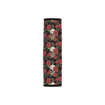 Skull And Roses Print Design LKS303 Car Seat Belt Cover