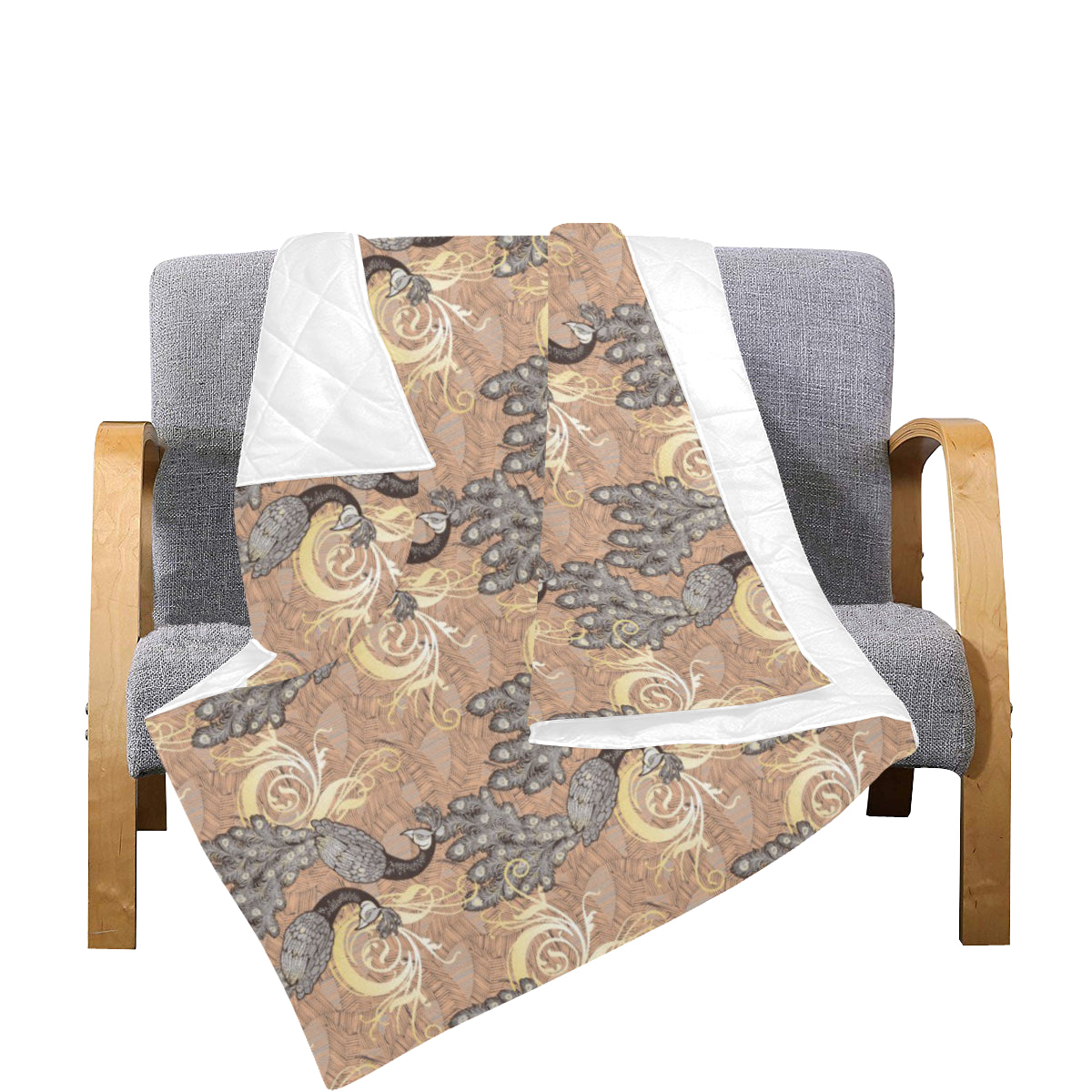 Peacock Pattern Print Design A05 Premium Quilt