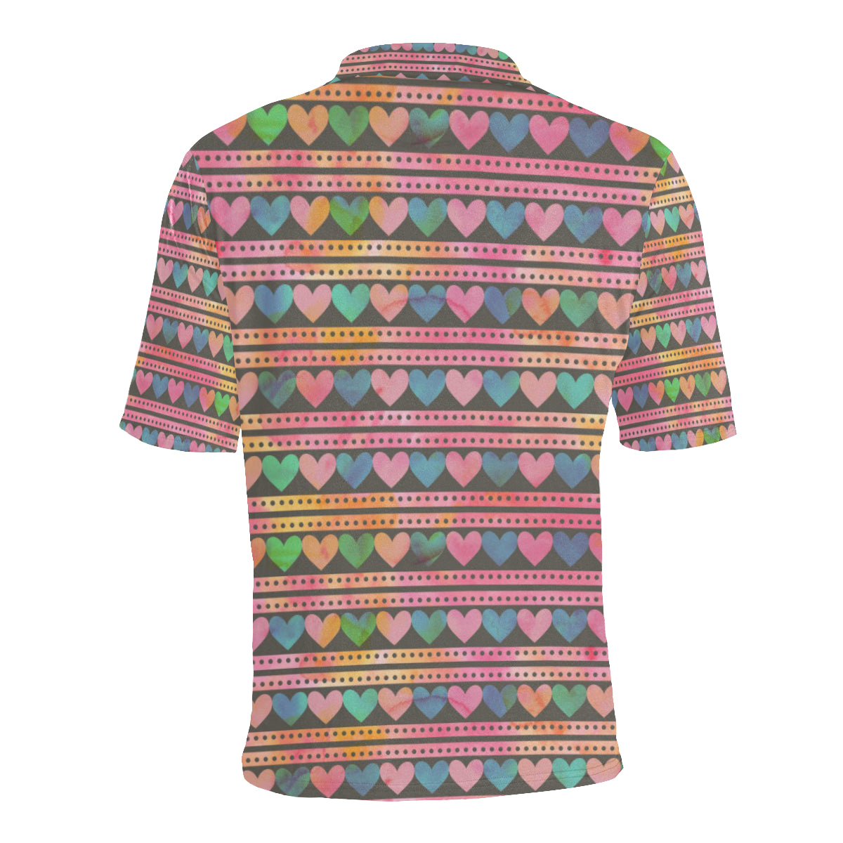 Heart Pattern Print Design HE010 Men Polo Shirt
