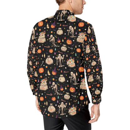 Mummy Halloween Print Design LKS303 Men's Long Sleeve Dress Shirt