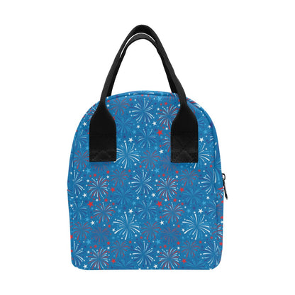 Firework Celebration Print Design LKS304 Insulated Lunch Bag