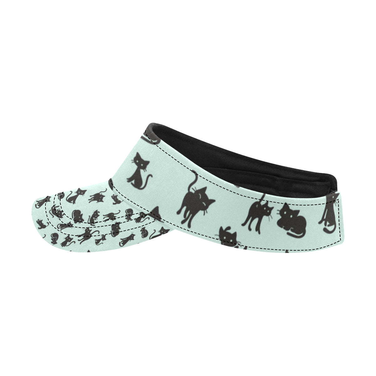 Black Cat Pattern Print Design 04 Unisex Sun Visor